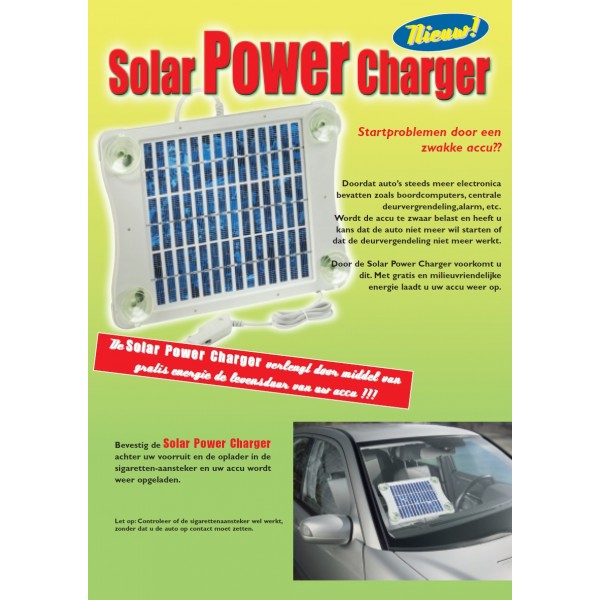 Solar Power Charger  - houdt uw Accu fit  (oplader via Zonne-energie)